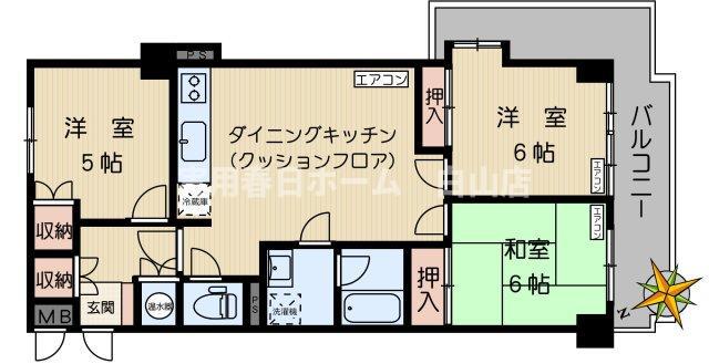 ライオンズマンション白山(3LDK/12階)の間取り写真