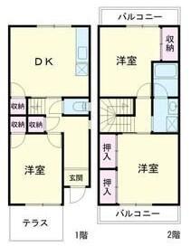 花の杜コーポ南(3DK/1階)の間取り写真
