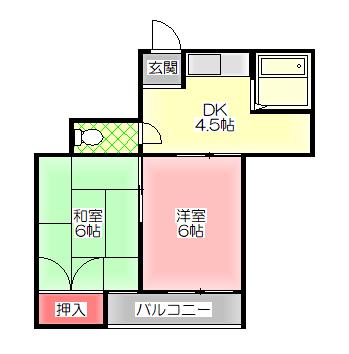 秀和第2ハイツ(2DK/2階)の間取り写真