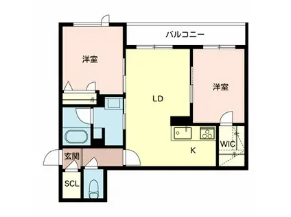 シャーメゾン千本(2LDK/2階)の間取り写真