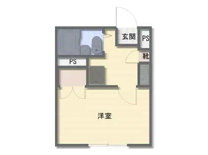 カーサ上之(1K/1階)の間取り写真