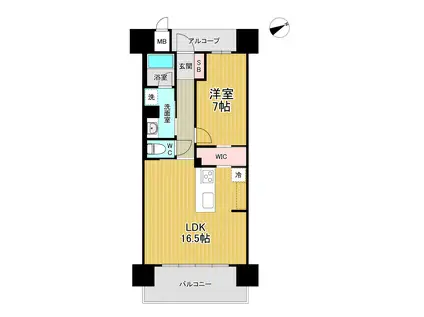 アルファステイツ大学病院通(1LDK/11階)の間取り写真