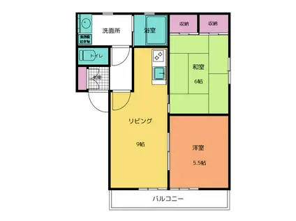 ファミール新土河原(2LDK/2階)の間取り写真