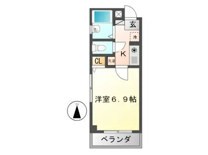イー池下(1K/2階)の間取り写真
