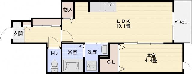丸信ハウスⅡ(1LDK/1階)の間取り写真
