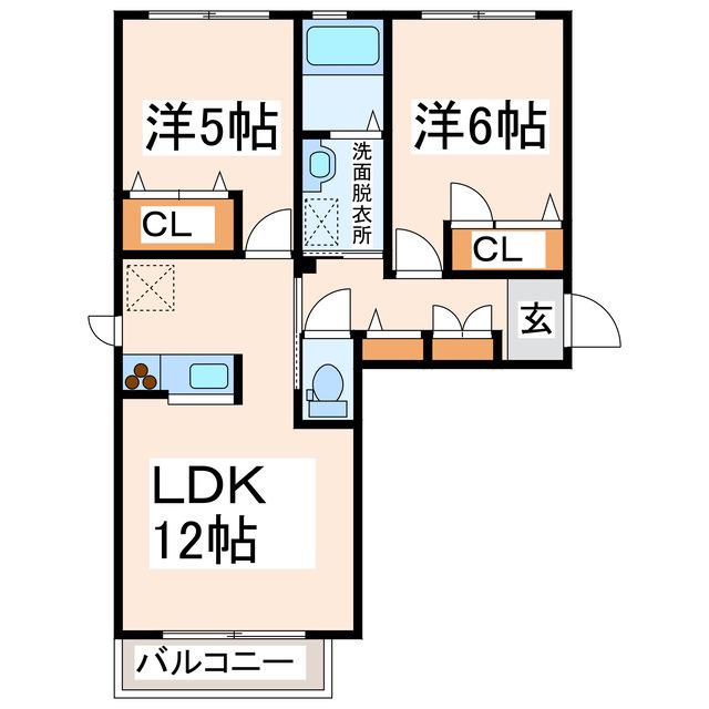 マリーフランソワーズ (2LDK/2階)の間取り写真