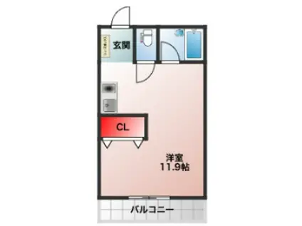 藤原ビル(ワンルーム/4階)の間取り写真