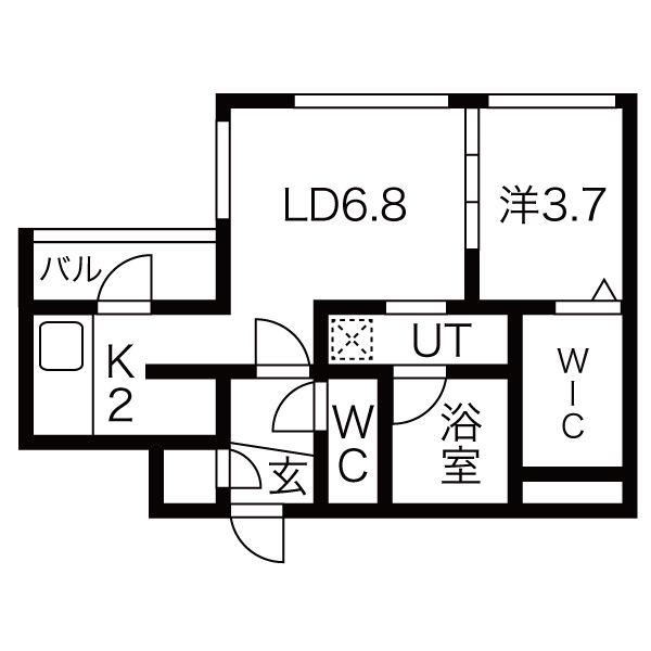 エリーズ琴似(1LDK/2階)の間取り写真