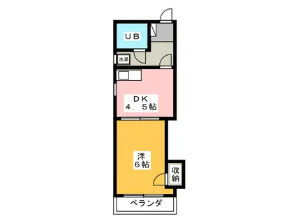 UCOURT金座町(1DK/6階)の間取り写真