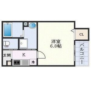 ALEGRIA飾磨(1K/2階)の間取り写真