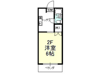 キャピタル万葉(1K/1階)の間取り写真