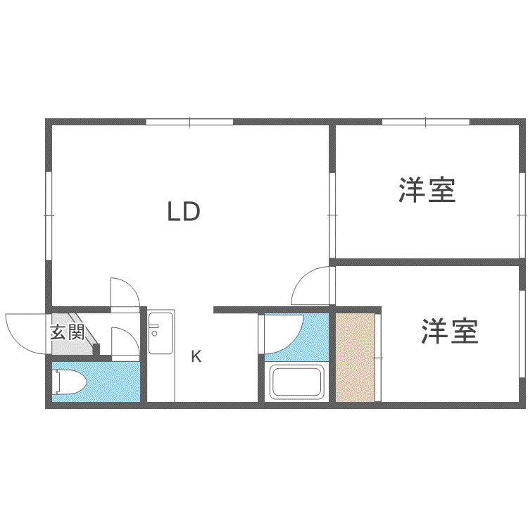 エンドレス西町(2LDK/3階)の間取り写真