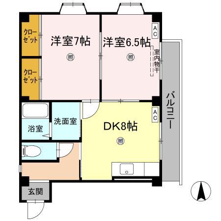 VIRAGE TAKASU(2DK/3階)の間取り写真