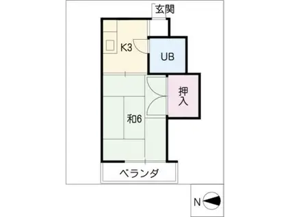 ハイツサイトウ(1K/4階)の間取り写真