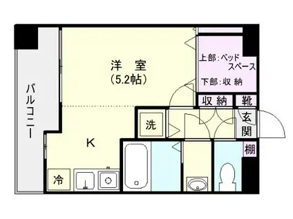 エルグレイス荒田(ワンルーム/6階)の間取り写真