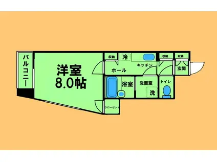 PRO DE FONTE(1K/1階)の間取り写真