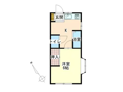 グリーンハイツ(1K/1階)の間取り写真