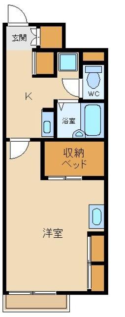 レオパレスメイプルコートII号館(1K/1階)の間取り写真