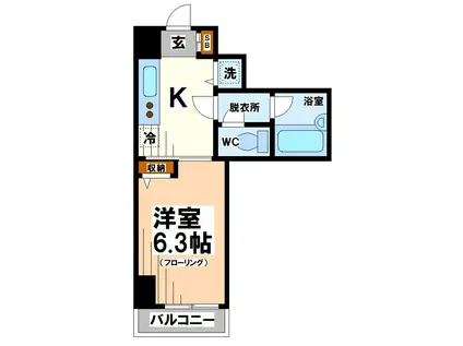 ブランコート仙川(1K/1階)の間取り写真