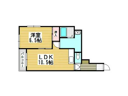 プラザマンション中島(1LDK/3階)の間取り写真
