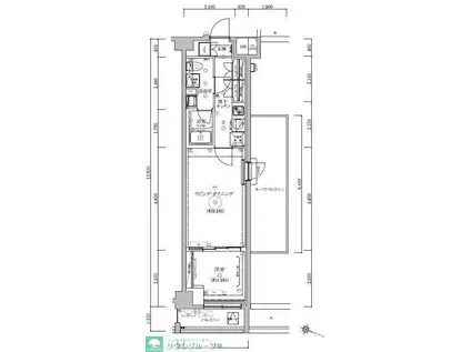 WEAVE BASE -ITABASHI HONCHO(1LDK/10階)の間取り写真