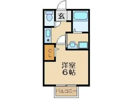 アーバンハイム(1K/2階)の間取り写真