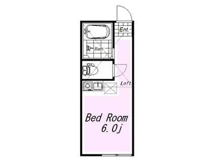 ユナイト保土ヶ谷カプリの杜(ワンルーム/2階)の間取り写真