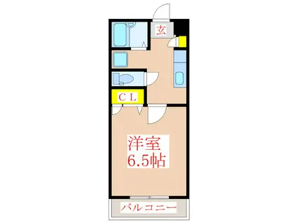 ドリームSUN(1K/2階)の間取り写真