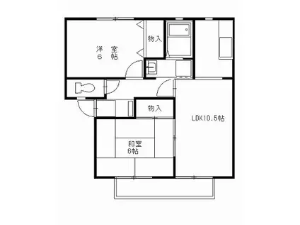 サンガーデンエスポワールC(2LDK/2階)の間取り写真