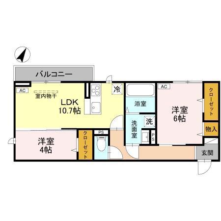 CLASSEUM幸西I(2LDK/3階)の間取り写真