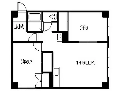 プラネックスヴィラB(2LDK/3階)の間取り写真