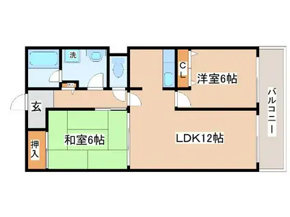 ストークコート(2LDK/5階)の間取り写真