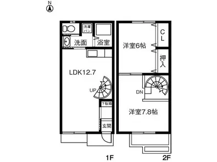 四季 悠(2LDK/1階)の間取り写真