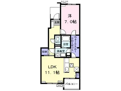 クレマチス(1LDK/1階)の間取り写真