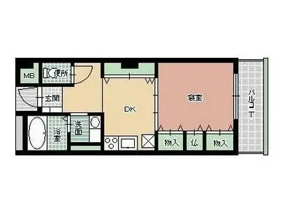 KTOビル(1DK/7階)の間取り写真