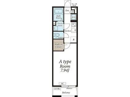 グレイス大和(1K/2階)の間取り写真