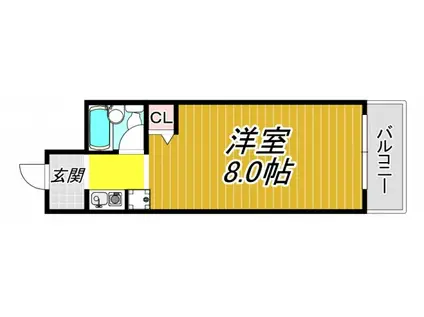 シャレー一野(ワンルーム/3階)の間取り写真