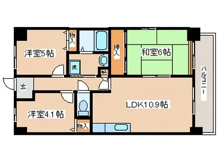 エトワール門口(3LDK/7階)の間取り写真