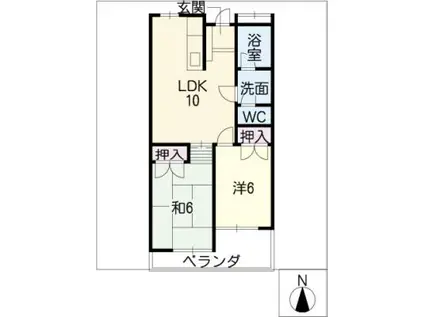 エルネックス本山(2LDK/1階)の間取り写真