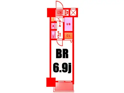 ダイヤモンドタワー鶴見(1K/7階)の間取り写真