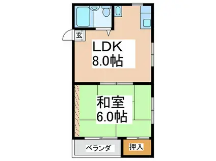 メゾンド・ブリック(1LDK/4階)の間取り写真