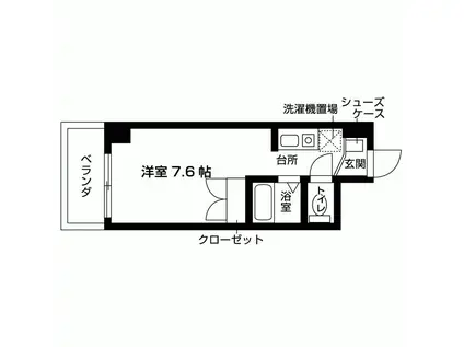アミティ宝塚(1K/3階)の間取り写真
