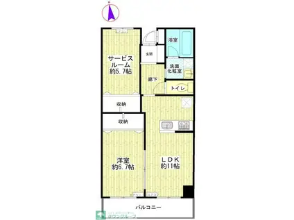 カーサ・エストレーラ(1SLDK/1階)の間取り写真