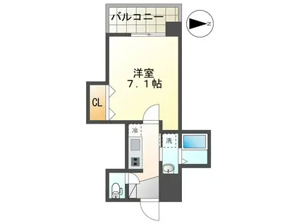 APARTMENT GRUS OKAMACHI(1K/6階)の間取り写真