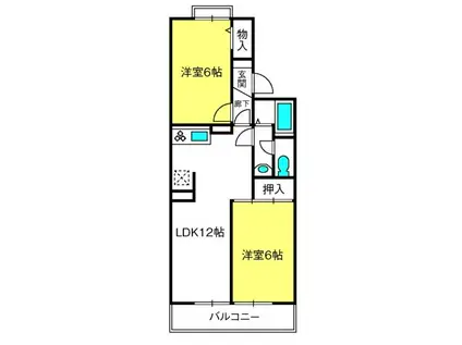 セジュールちづる(2LDK/2階)の間取り写真