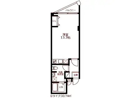 レジデンスH・S電公ビル(ワンルーム/5階)の間取り写真