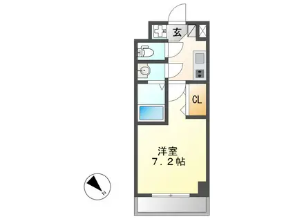 H2マンション(1K/4階)の間取り写真
