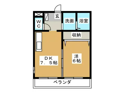 ラントレ(1DK/3階)の間取り写真