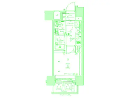SYFORME KANNAI(1K/10階)の間取り写真