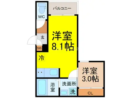 RS道徳(1LDK/3階)の間取り写真